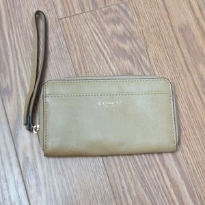 Tan Coach Wristlet